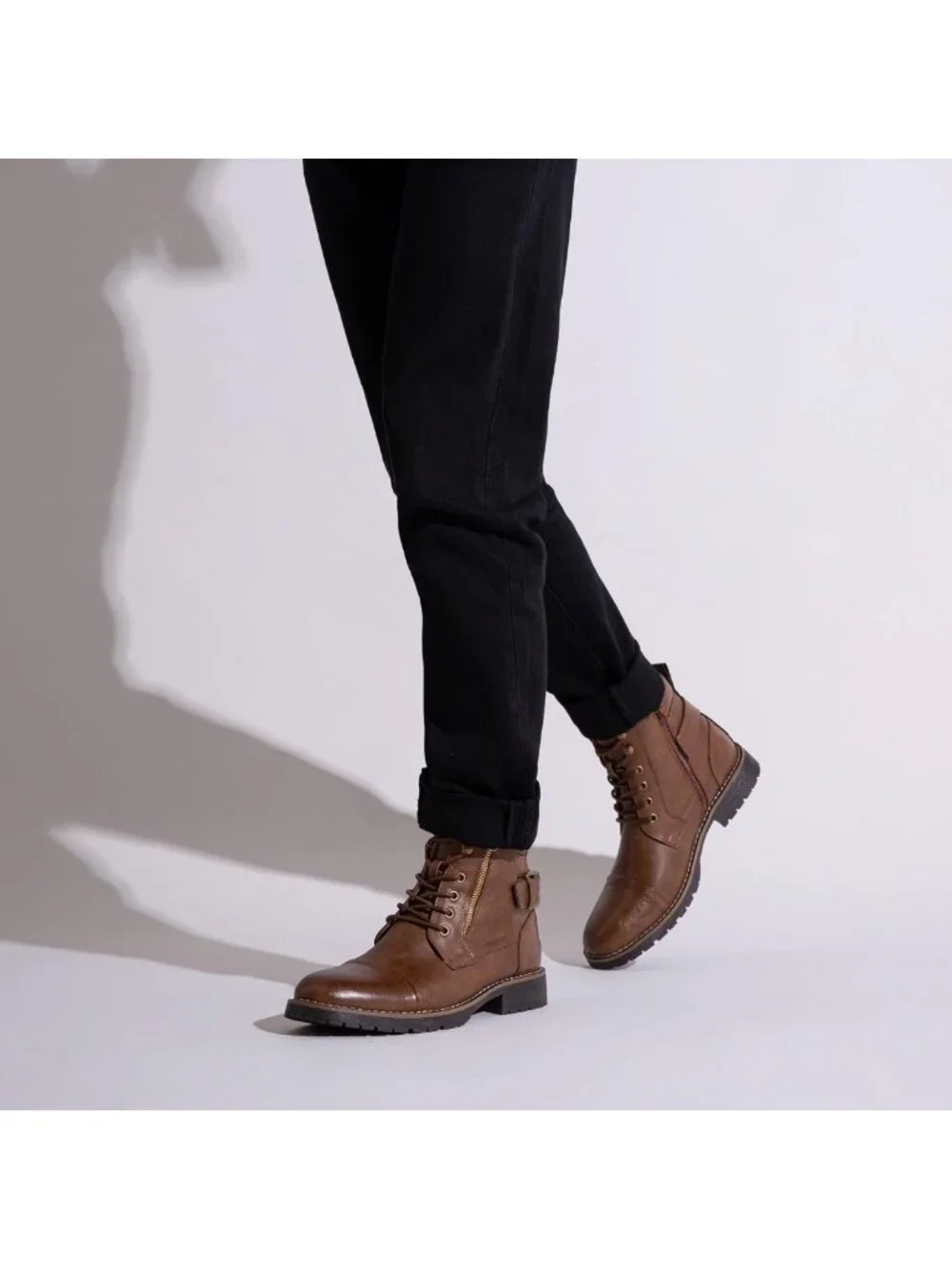 Stylish Men's Motorcycle Combat Boots | Casual Footwear for Adventurous Souls